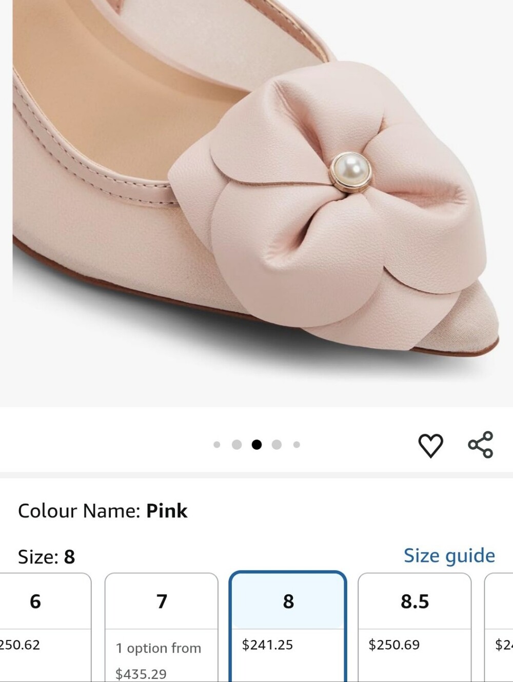 Ted Baker London Blush Pink Slingback Heels with Bow and Pearl - Picture 9 of 12